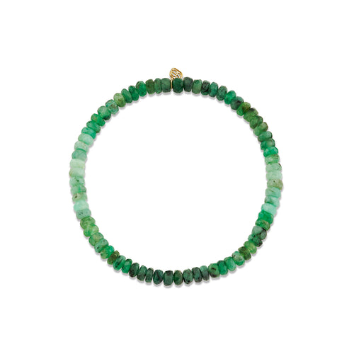 4mm Shaded Emerald Ombre Faceted Rondelle Bracelet