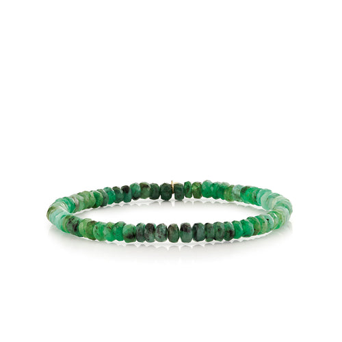 4mm Shaded Emerald Ombre Faceted Rondelle Bracelet