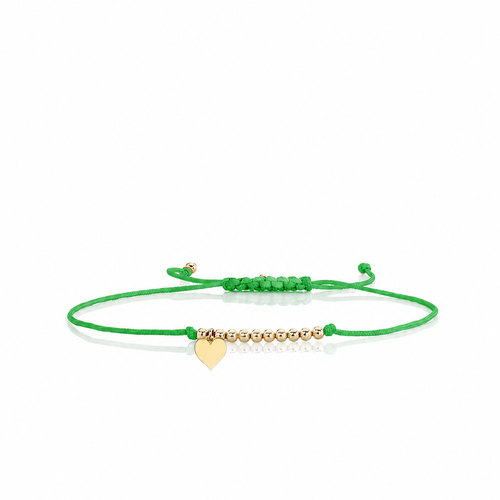 Pure Gold Tiny Heart Cord Bracelet