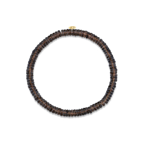 5mm Smokey Topaz Faceted Wheel Bracelet