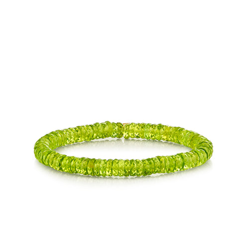 6mm Periodot Faceted Rondelle Bracelet