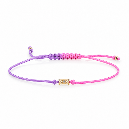 Gold & Diamond Tiny Eye Cord Bracelet