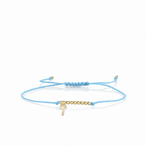 Pure Gold Tiny Palm Tree Cord Bracelet