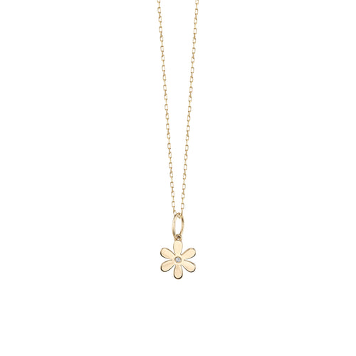 Gold & Diamond Single Stone Daisy Charm
