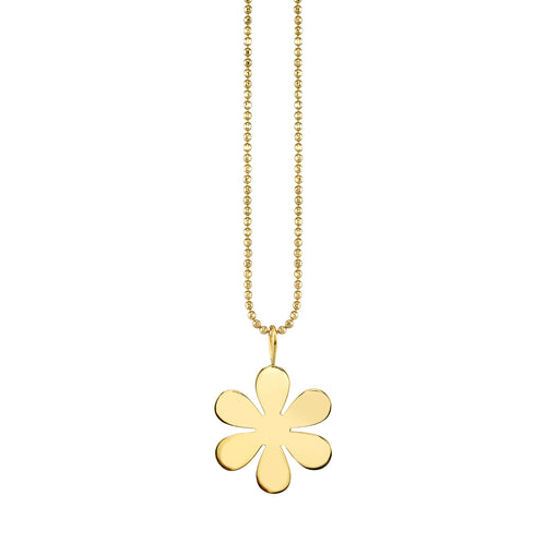 Pure Gold Large Daisy Flower Charm