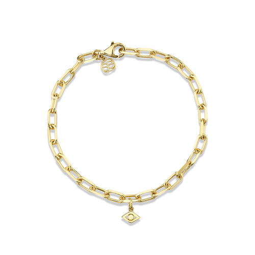 Gold Eye Link Charm Bracelet