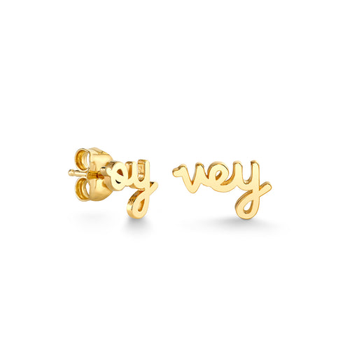 Pure Gold Oy Vey Studs