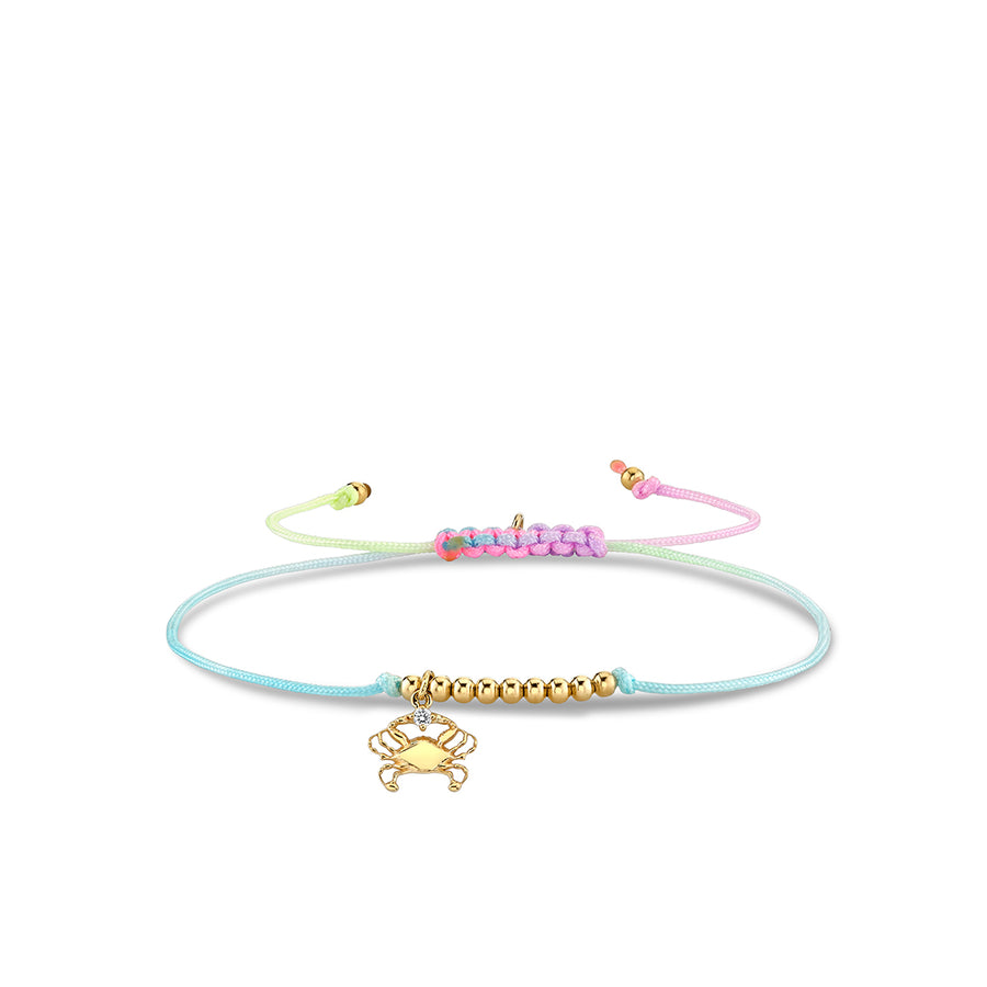 Gold & Diamond Tiny Cancer Zodiac Cord Bracelet - Sydney Evan Fine Jewelry