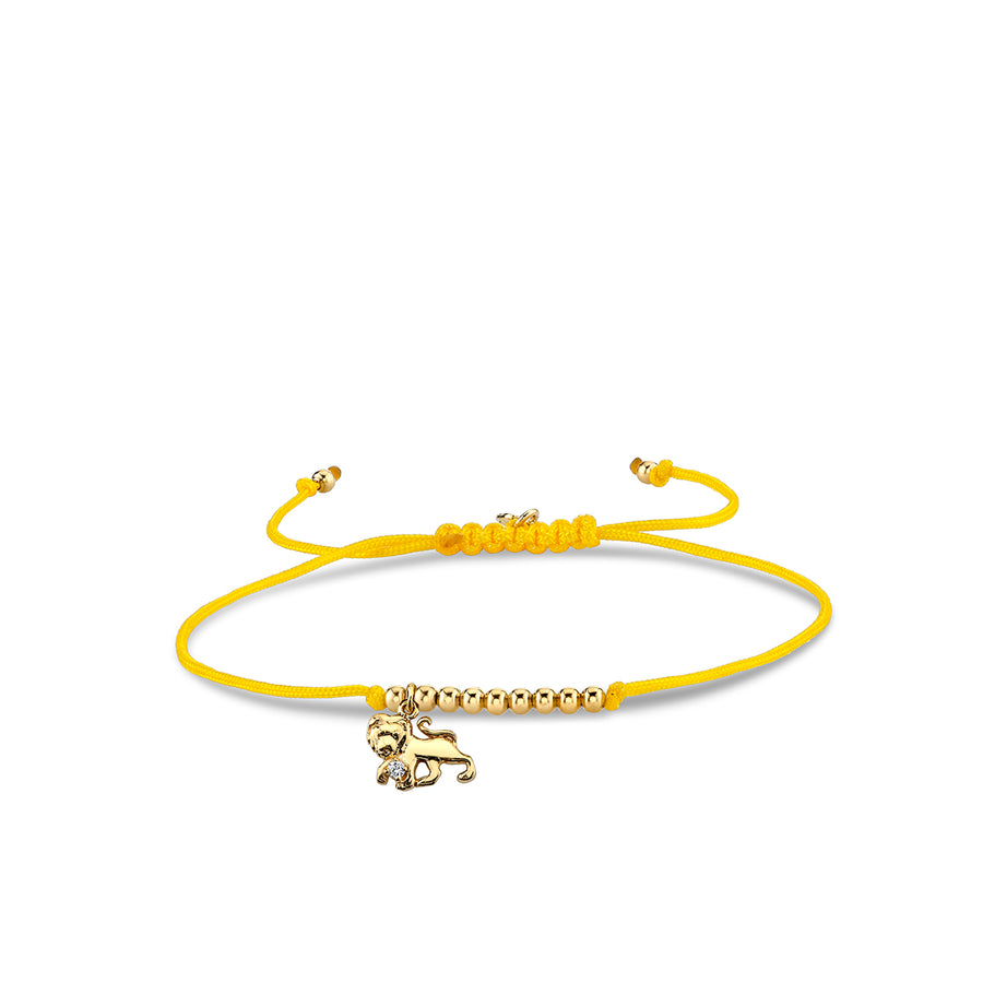 Gold & Diamond Tiny Leo Zodiac Cord Bracelet - Sydney Evan Fine Jewelry