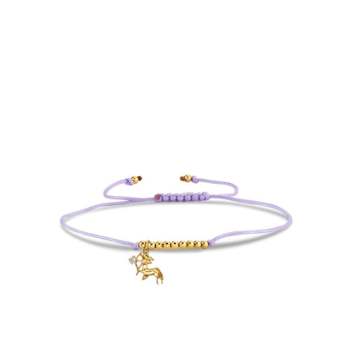 Gold & Diamond Tiny Sagittarius Zodiac Cord Bracelet
