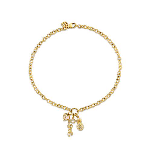 Gold & Diamond Cali Love Anklet