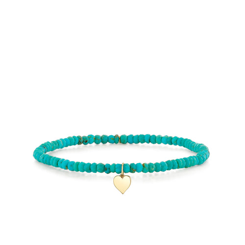 Pure Gold Tiny Heart on Arizona Turquoise