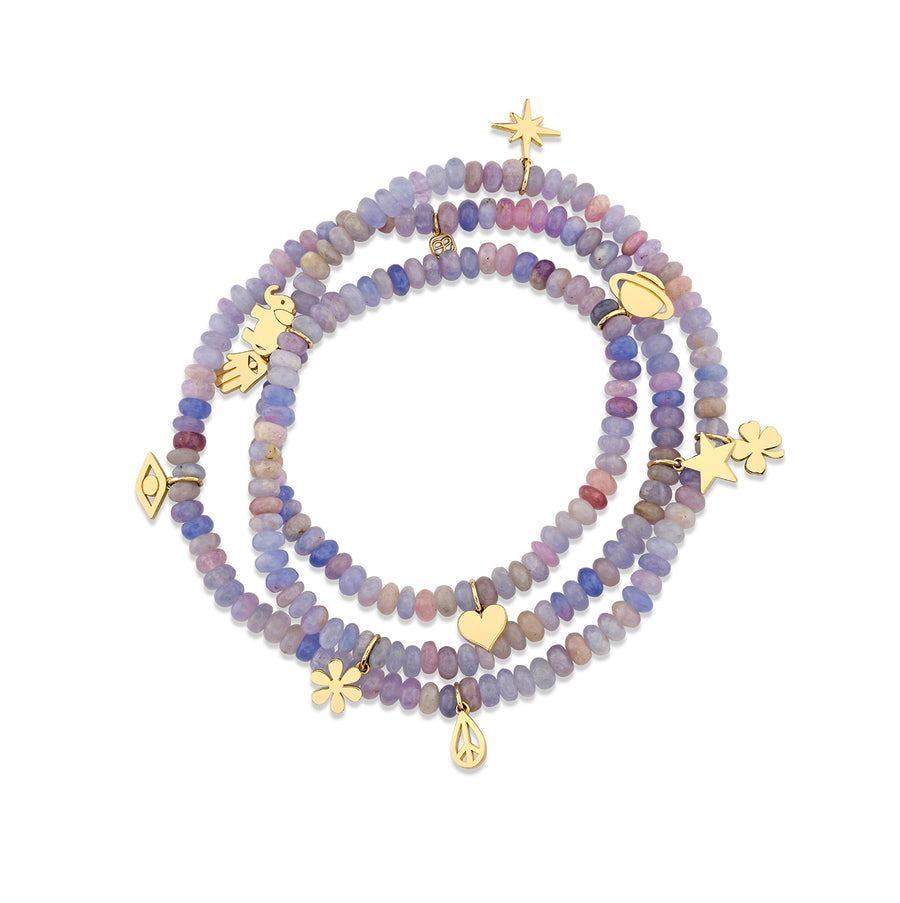 Pure Gold Multi-Charm Hackmanite Wrap Bracelet - Sydney Evan Fine Jewelry