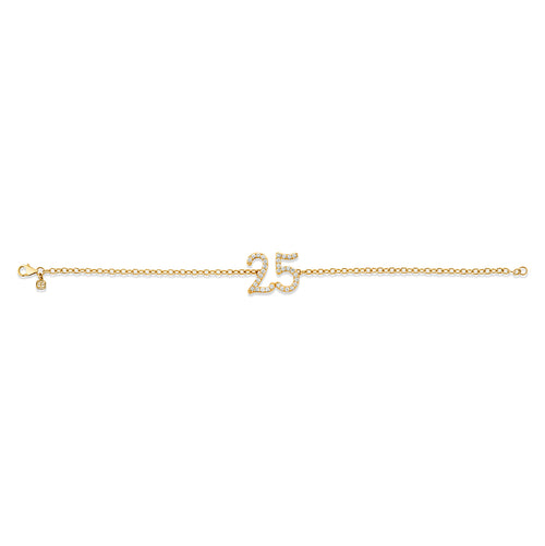 Gold & Diamond 25 Chain Bracelet