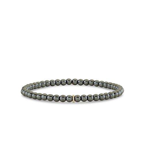 Men's Collection Set of Three Black Beaded Bracelet Set