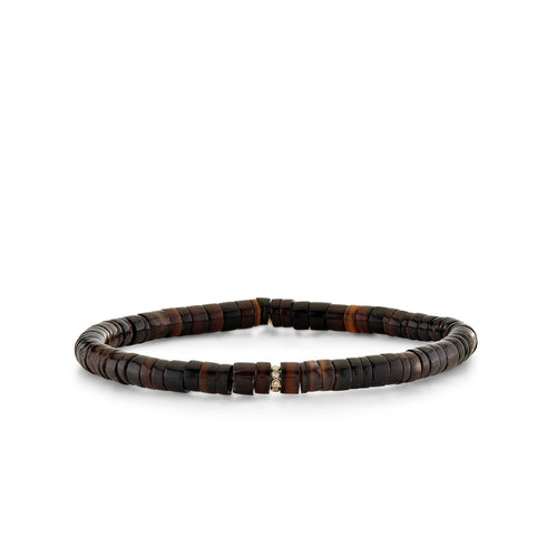Men's Collection Set of Three Brown Beaded Bracelet Set