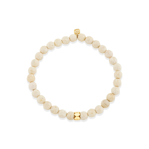 Men's Collection Set of Three Cream Beaded Bracelet Set