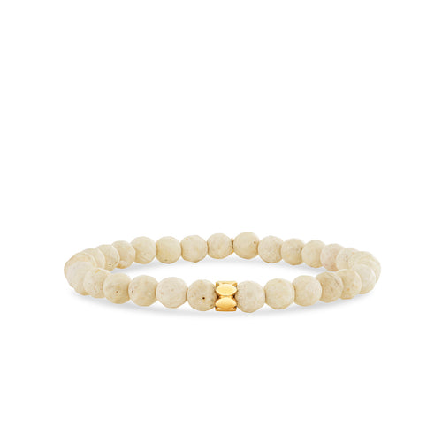 Men's Collection Set of Three Cream Beaded Bracelet Set