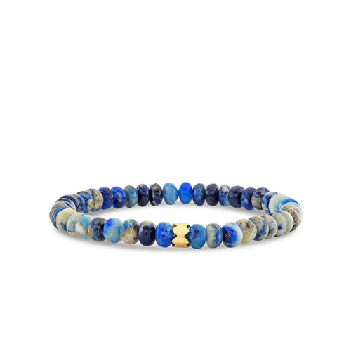 Men's Collection Set of Three Blue Beaded Bracelet Set