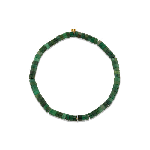 Men's Collection Set of Three Green Beaded Bracelet Set