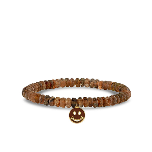 Gold & Enamel Happy Face on Andalusite