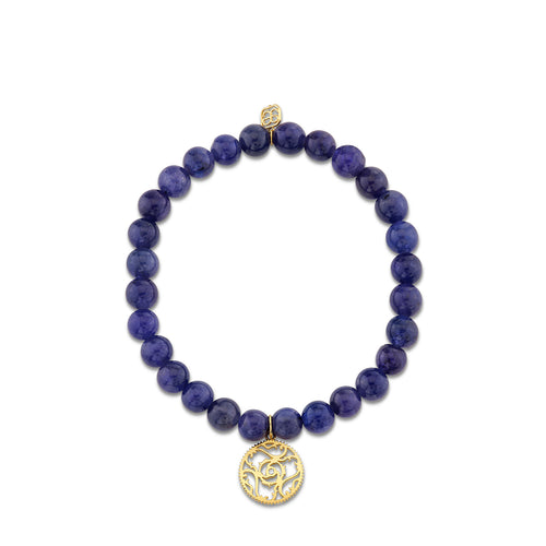 Gold & Diamond Wicked Gear on Blue Sapphire