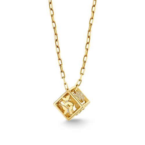 Gold & Diamond Open Icon Dice Charm