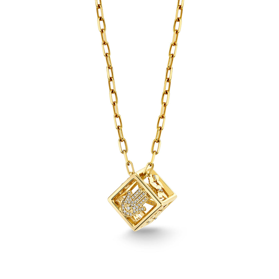 Gold & Diamond Open Icon Dice Charm - Sydney Evan Fine Jewelry