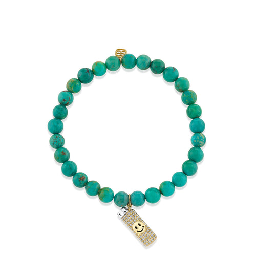 Gold & Diamond Lighter Charm on Green Turquoise