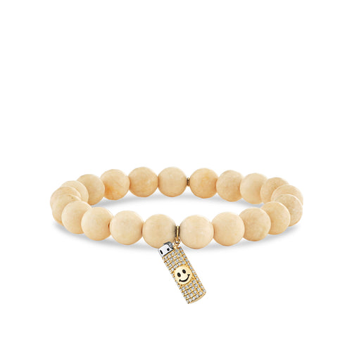 Gold & Diamond Lighter Charm on Cream Jasper