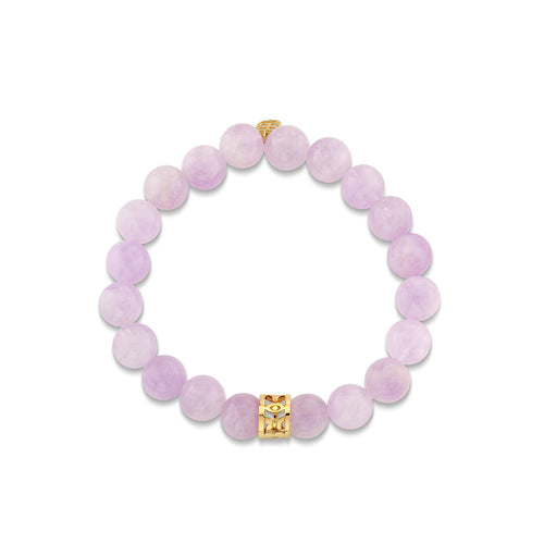 Pure Gold Wicked Icon Rondelle on Lavender Amethyst
