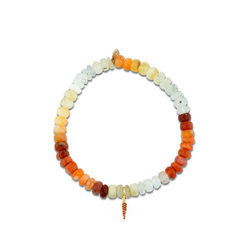 Gold & Orange Sapphire Carrot Charm on Fire Opal