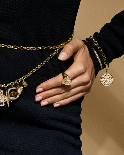 Gold & Diamond XL Sea Life Multi Charm Belt