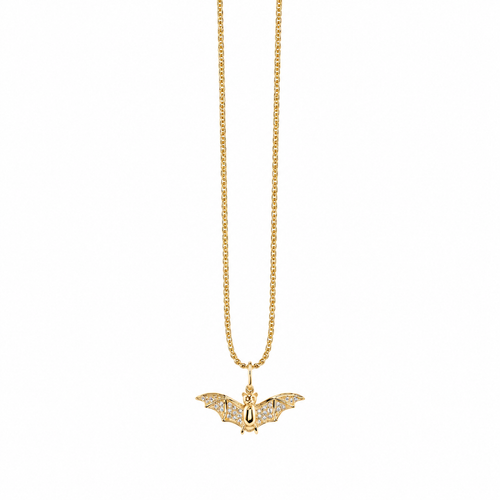 Gold & Diamond Small Bat Charm