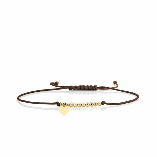 Pure Gold Tiny Heart Cord Bracelet