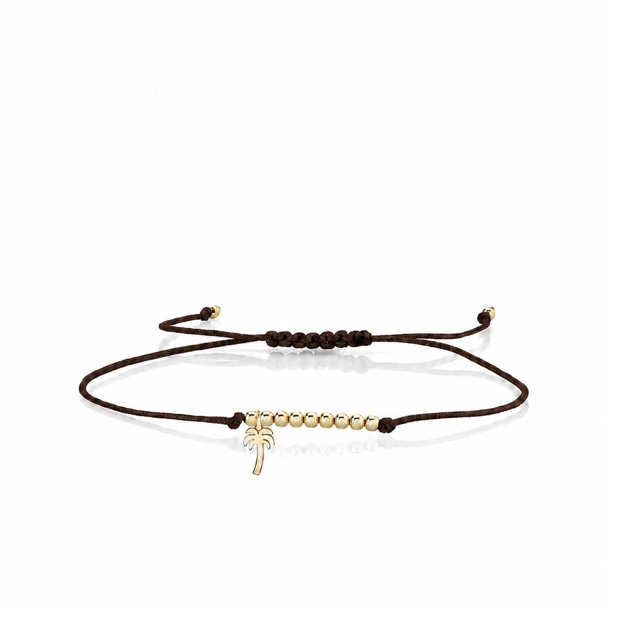 Shop Sydney Evan 14k Pure Gold Tiny Palm Tree Cord Bracelet