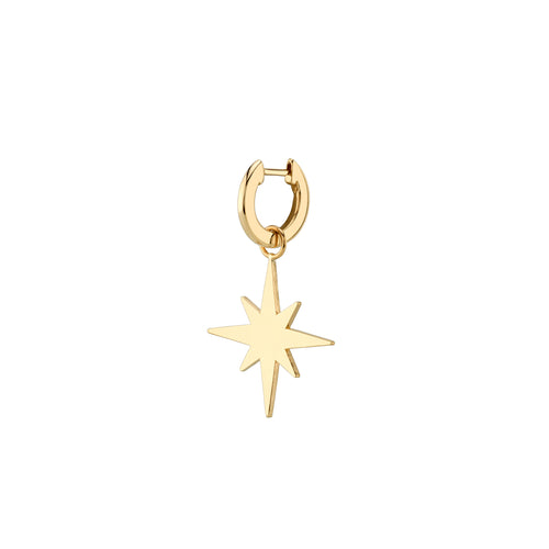 Pure Gold Starburst Charm Hoops
