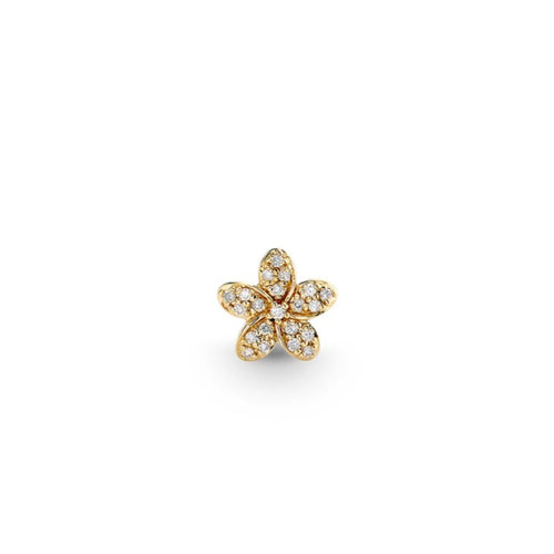 Gold & Diamond Plumeria Stud