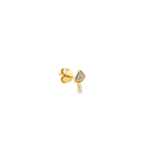Gold & Diamond Small Mushroom Stud