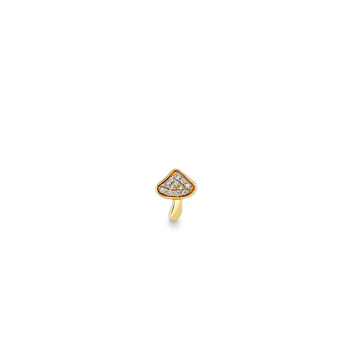 Gold & Diamond Small Mushroom Stud