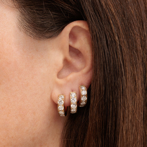 Gold & Diamond Extra Large Huggie Hoops