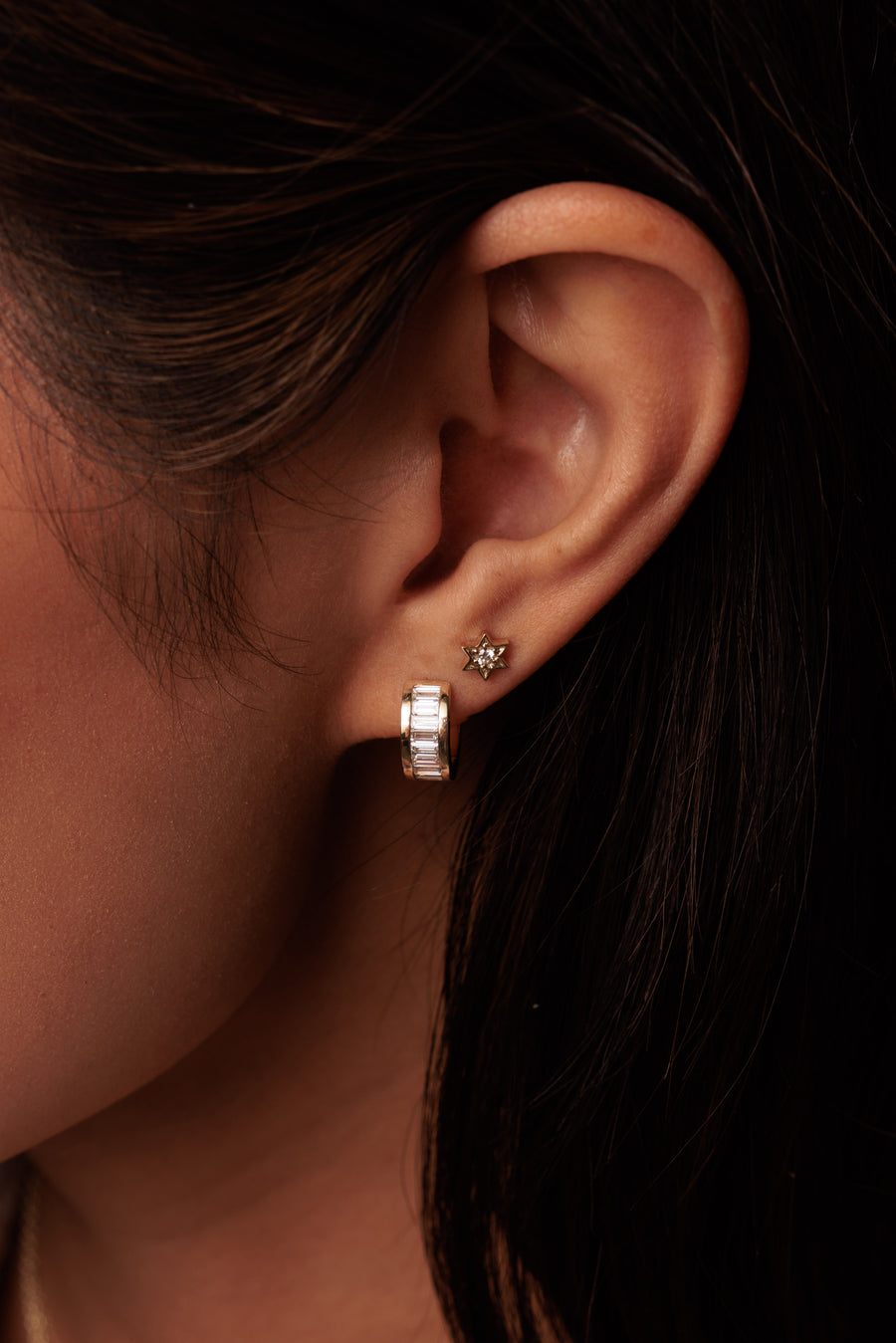 Gold & Diamond Star Of David Stud - Sydney Evan Fine Jewelry
