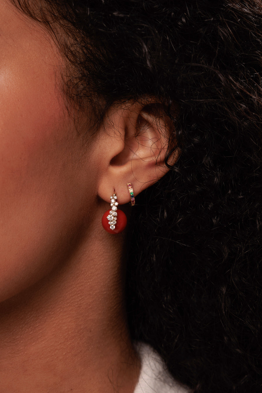 Gold Rainbow Huggie Hoops - Sydney Evan Fine Jewelry