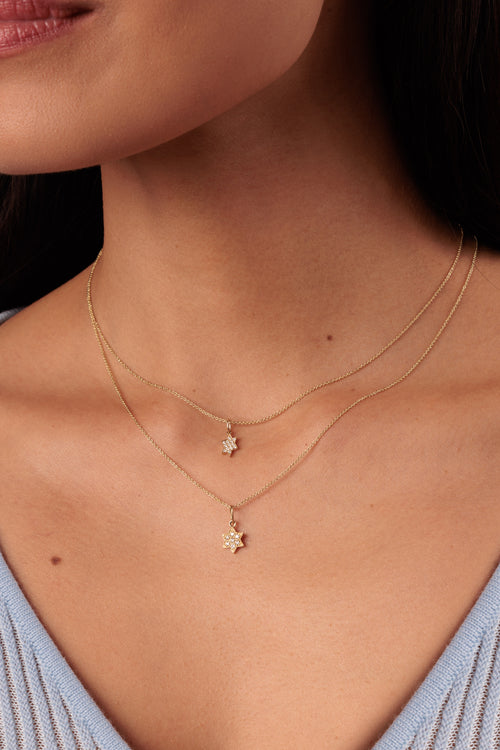 Gold & Pave Diamond Star of David Charm