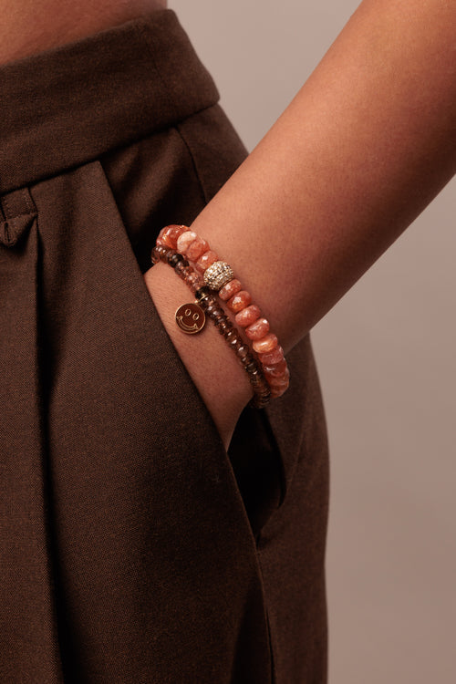 Gold & Enamel Happy Face on Andalusite