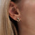 Gold & Diamond Tri Linked Ring Stud