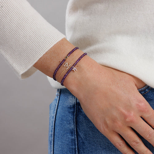 Gold & Diamond Om Bracelet