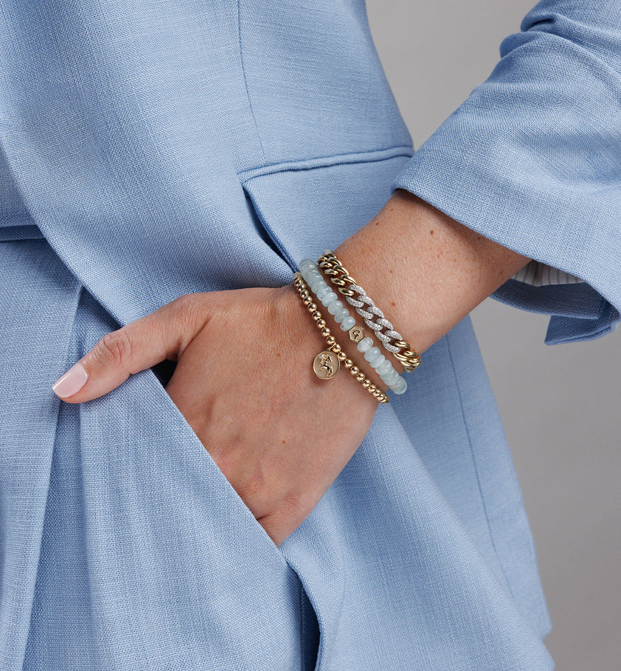 Gold & Diamond Small Pave Links Bracelet - Sydney Evan Fine Jewelry