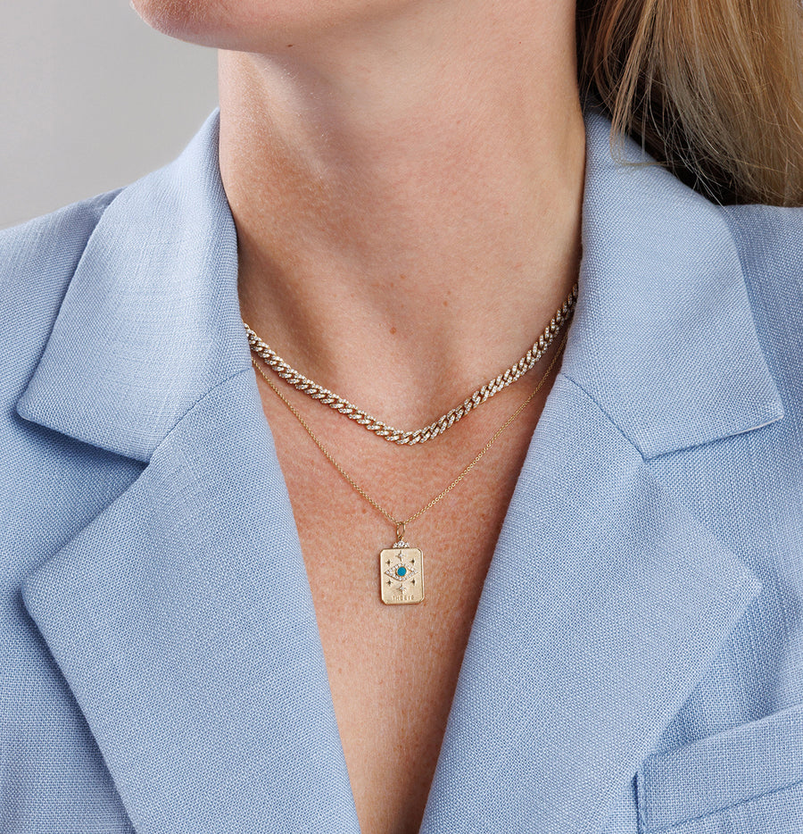 Gold & Diamond The Eye Tarot Card Charm - Sydney Evan Fine Jewelry