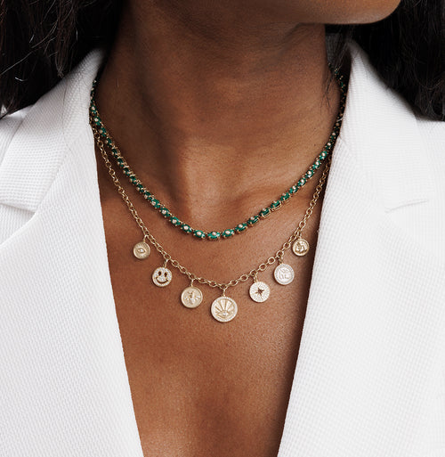 Gold & Diamond Multi-Medallion Necklace